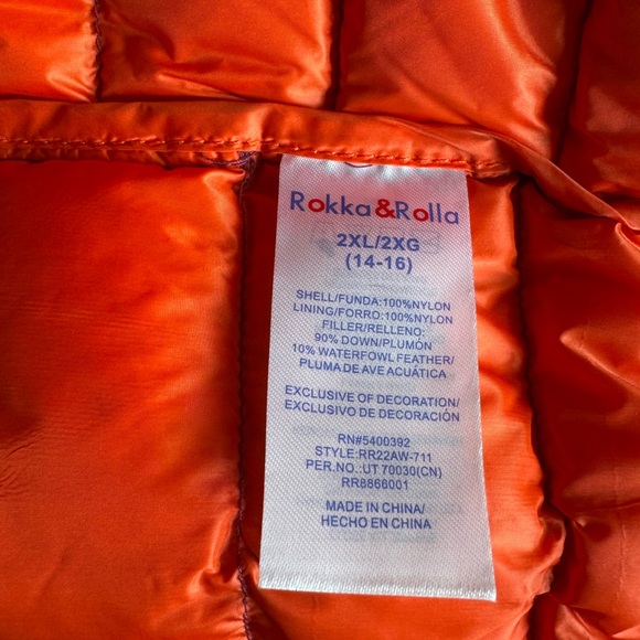 NWT Rokka&Rolla down jacket - kids size XXL - Picture 4 of 5